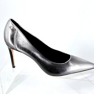 Dee Ocleppo Size 8.5 Silver Black Ombre Leather Pointed Stiletto Pumps NEW $325